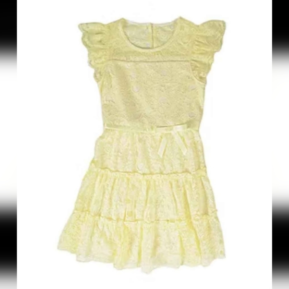 NWT Girl's Lilt Sunny Yellow Lace Dress ~REG & PLUS SIZE